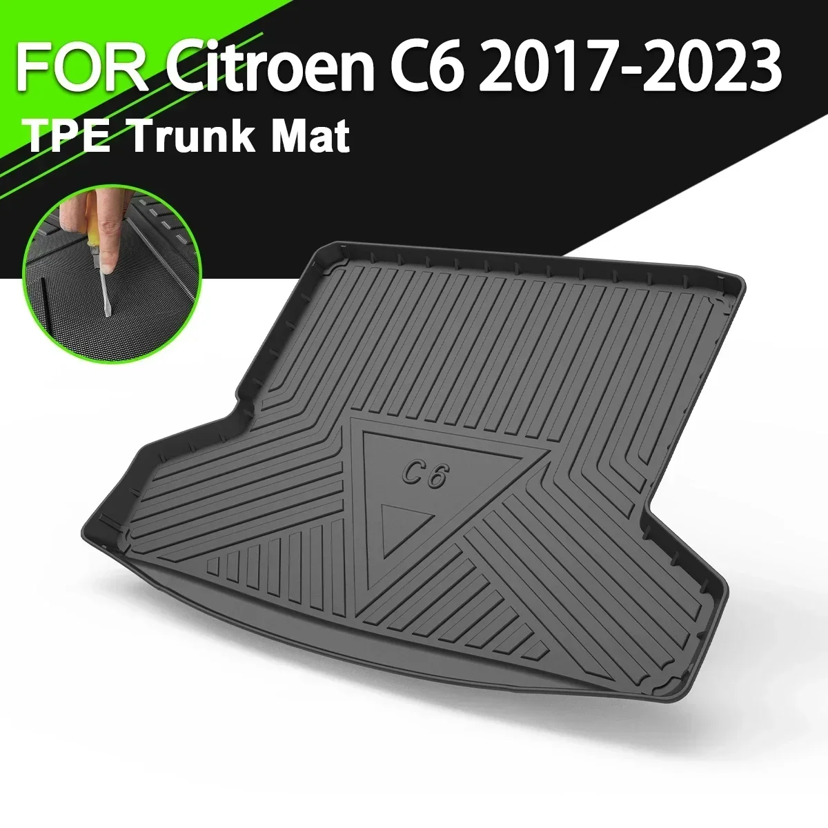 

Для Citroen C6 2017-2023 автомобильный коврик на задний багажник TPE водостойкий нескользящий резиновый багажник аксессуары