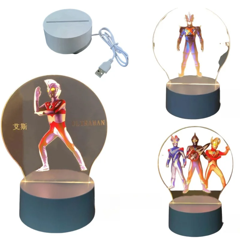 Anime Ultraman Arc Night Lamp Bedroom Sleep Light LED Plug in Children's Dormitory Lamp Holiday Gift Tiga Taro Leo Perimeter