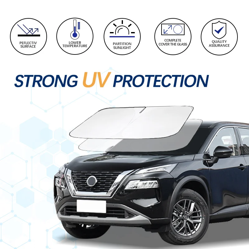 

Car Windshield Sun Shade For Nissan X-Trail Sunshade Summer Visor Protector Foldable Blocks UV Rays Protection Accessories