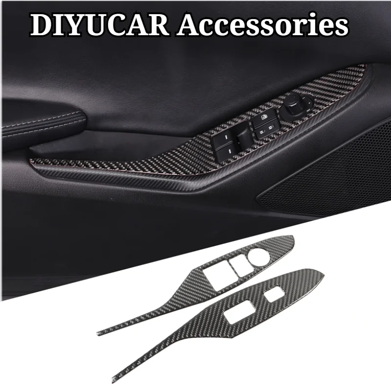 For Mazda MX-5 Miata ND 2016-2026 Soft Carbon Fiber Car Glass Lift Button Frame Cover Trim Interior Car Accessories LHD RHD