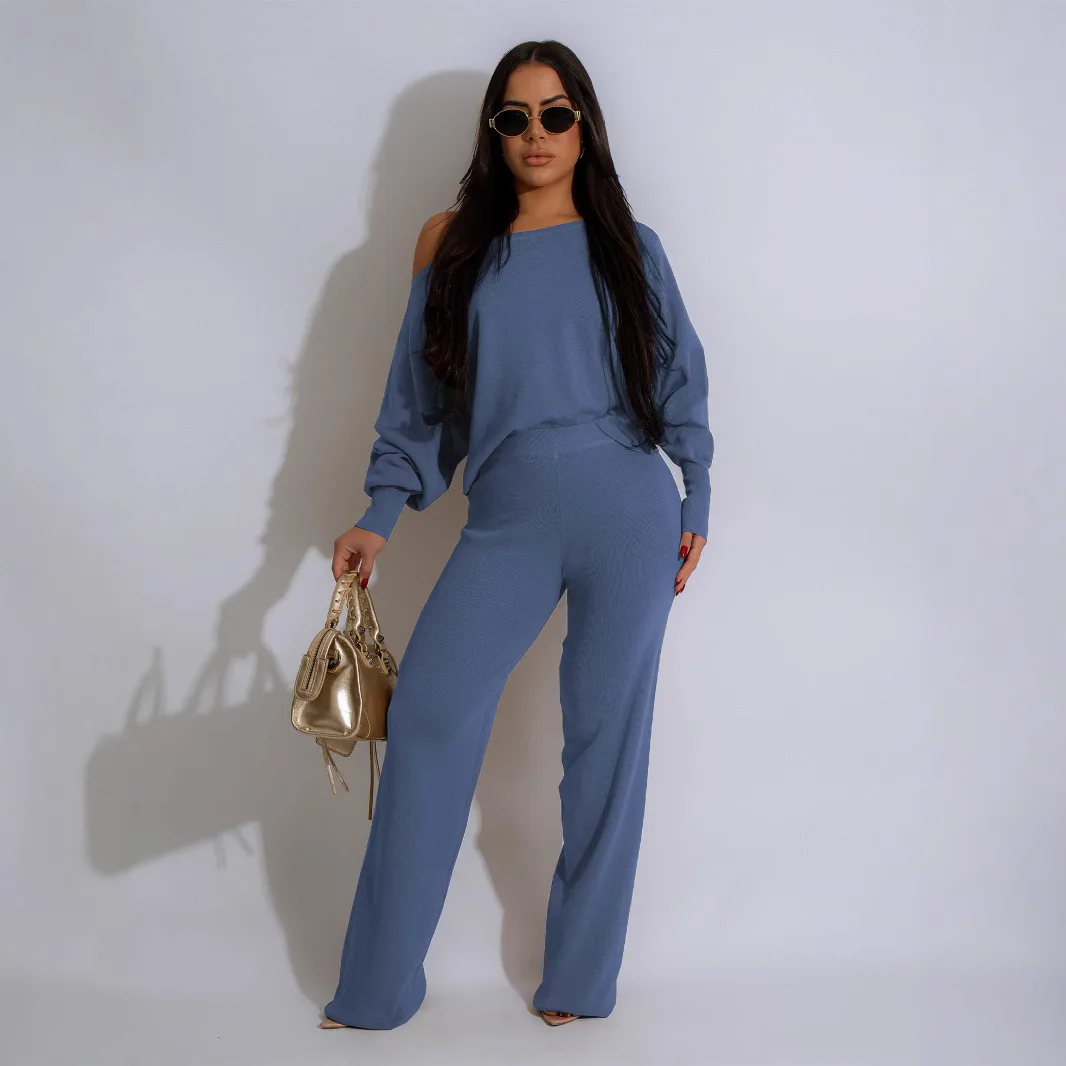 ชุดเซ็ทลำลองสองชิ้นสำหรับผู้หญิง สีพื้น เสื้อฮู้ดหนา แฟชั่นทันสมัย ทรงหลวม ไหล่ตก สไตล์สบายๆ  ฤดูใบไม้ร่วง/ฤดูหนาว 2025