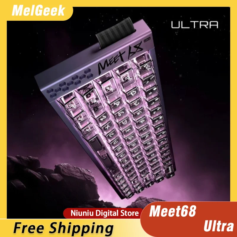 

MELGEEK Meet68 Ultra Mechanical Keyboard Three-model Aluminum Alloy PVD TTC 0.01mm Low Latency Magneto Axis Bluetooth for PC