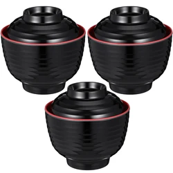 Melamine Soup Bowl With Cover Japanese Style Miso Ramen Small Bowl Kitchen Dinnerware Set Heat Resistant Fall Thick