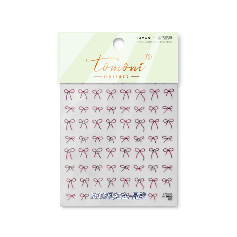 3D Nail Art Stickers Small Lovely Bow Ultra-thin Self-Adhesive Sliders Nail Art Decoration Decals DIY Manicure Accesories