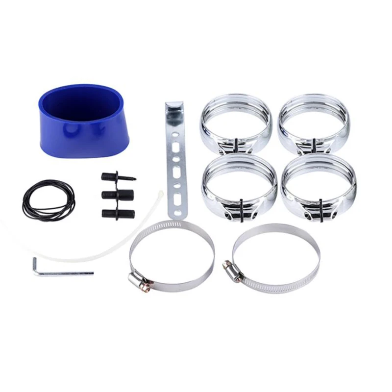 Universal 76MM Auto Car Cold Air Intake System Aluminium Tube intake pipe Turbo direct cold Car Intake Pipe Hose Retrofit Kit