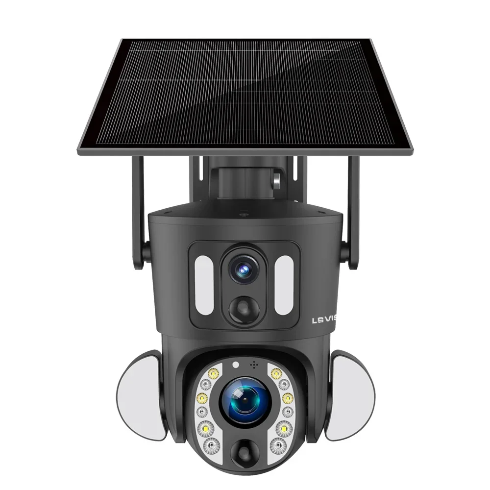 LS cig4-Caméra Solaire Extérieure PTZ à Zoom Optique 20X, Écran Touriste, 8MP, 4G, WiFi, Détection PIR, Suivi existent, Caméras de Sécurité