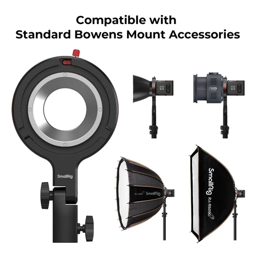 Imagen 2 del producto Pieza del adaptador de montaje SmallRig Bowens, admite montaje de Softbox parabólico D85 y RA-F150, capacidad de carga máxima de 1,5 kg -4476