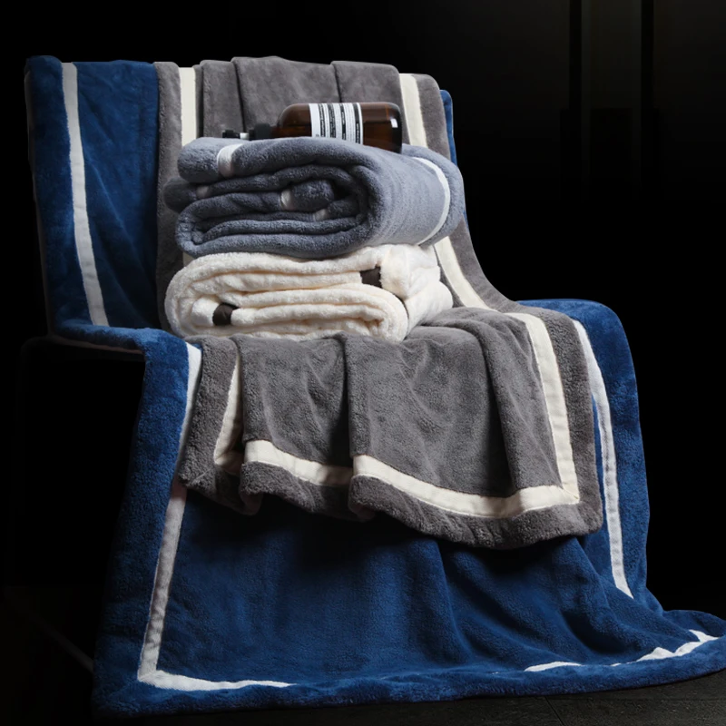 7A antibacterial coral fleece bath towel for home bathing, quick drying, thick adult men's and women's large towel