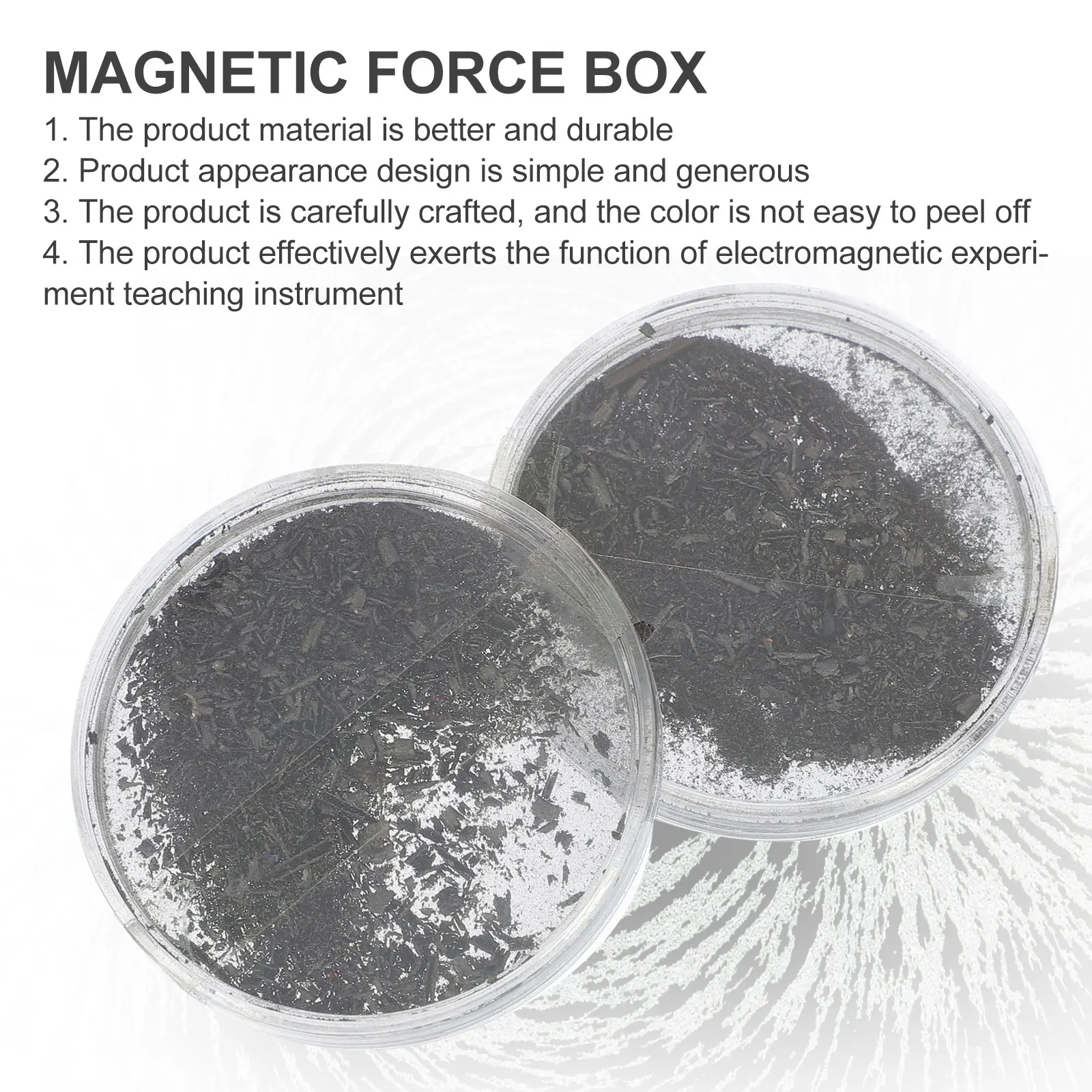 2 قطعة معيد مغناطيسي تجارب علمية مسحوق حديد الجسيمات الكهرومغناطيسية