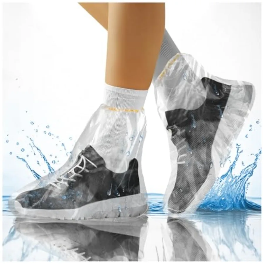 

20 пар водонепроницаемых бахил для дождя, одноразовые пластиковые нескользящие чехлы для обуви и ботинок, пылезащитные водонепроницаемые защитные бахилы