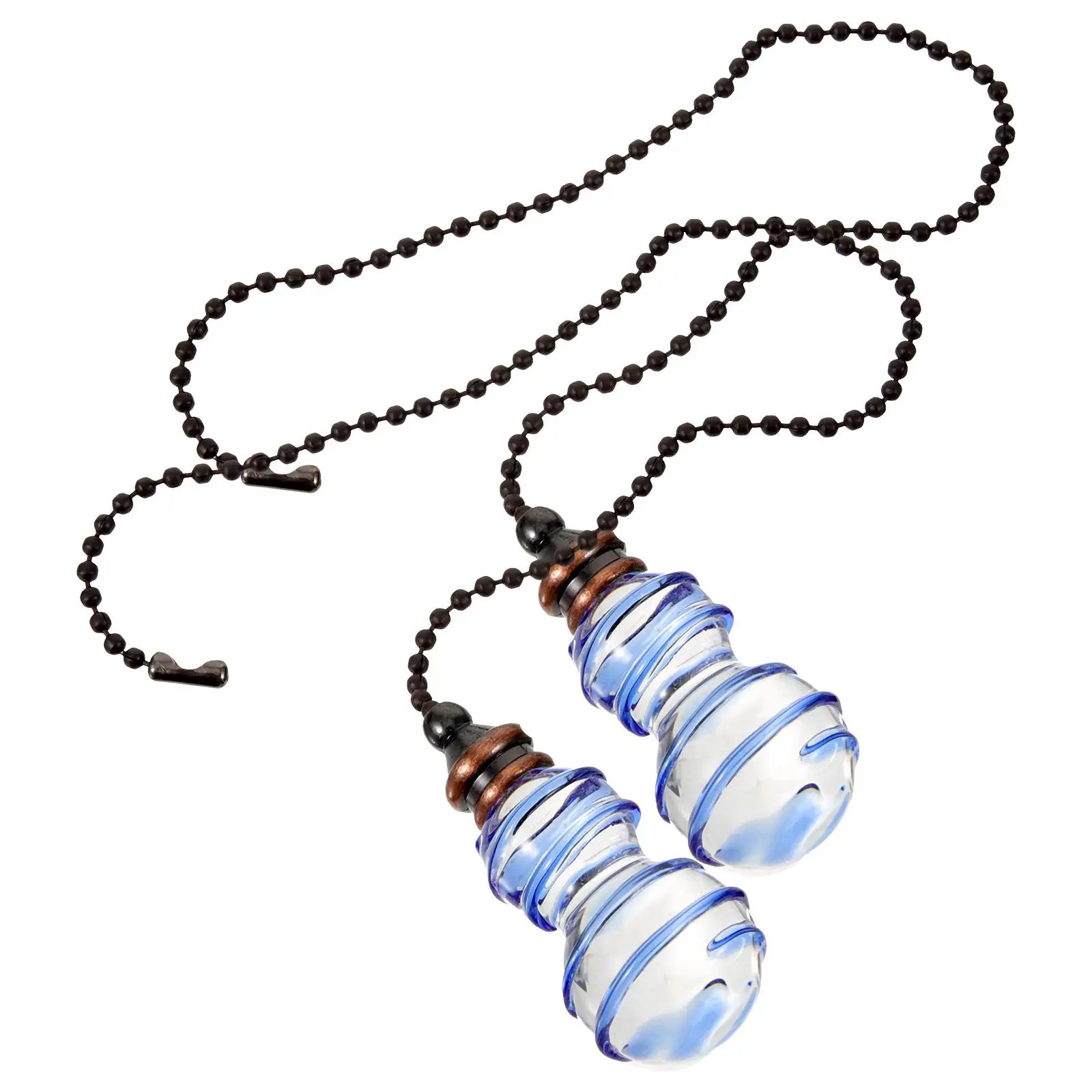 

2 Pcs White Crystal Gardening Wind Chime Home Decoration Ceiling Fan Pull Chain naments Extenders Bathroom Light Pulls