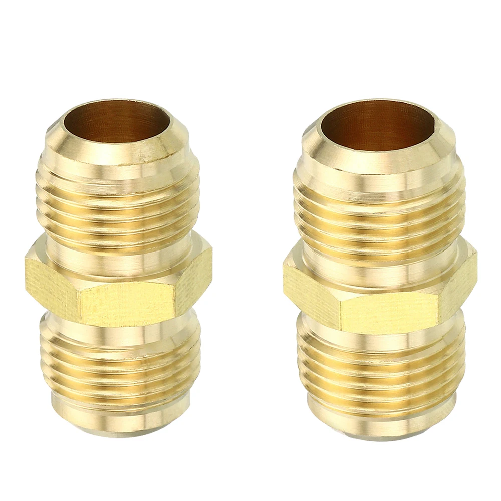 Air Conditioner 1/4 3/8 1/2 5/8 3/4 SAE 45 Male Flare Straight Union Coupling Brass Fitting Propane Natural Gas