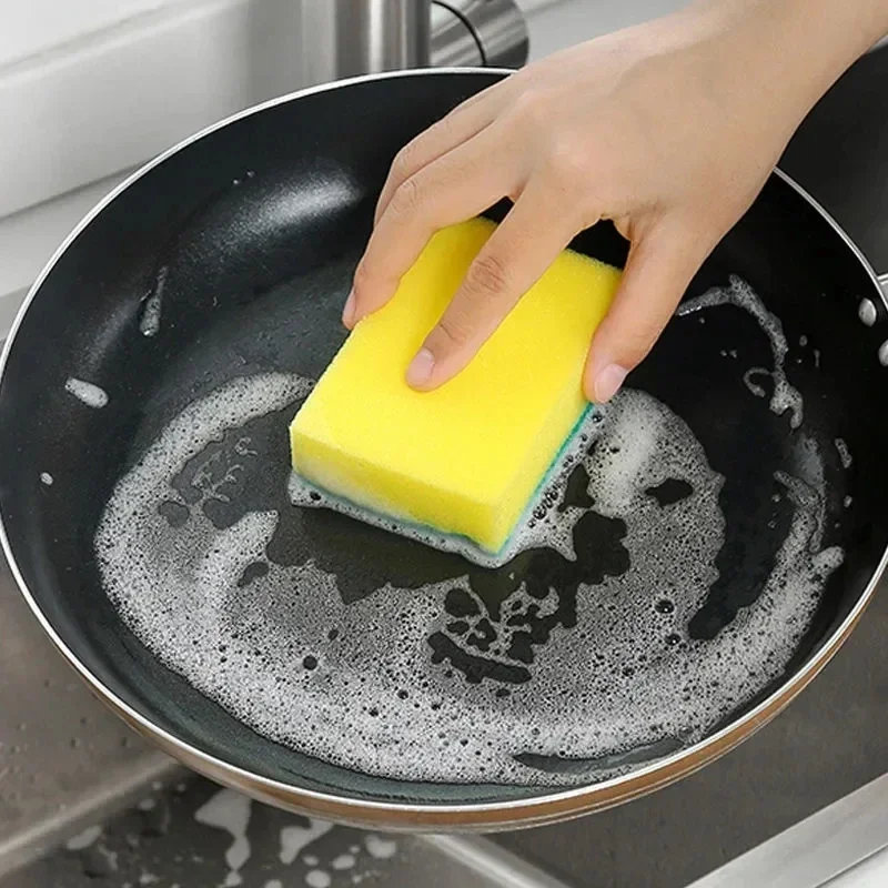 Double-sided Kitchen Dishwashing Sponge Soft Absorbent Cleaning Rub Dish Pot Rust Sponges Wipes Home Cleaning Brush Wholesale