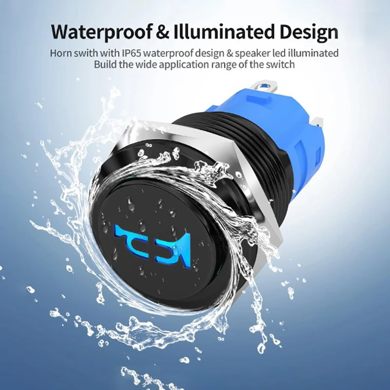 1Pcs 16mm 12V Momentary Speaker Speaker Button Toggle Switch Installation Hole With Car Pre Wiring Socket