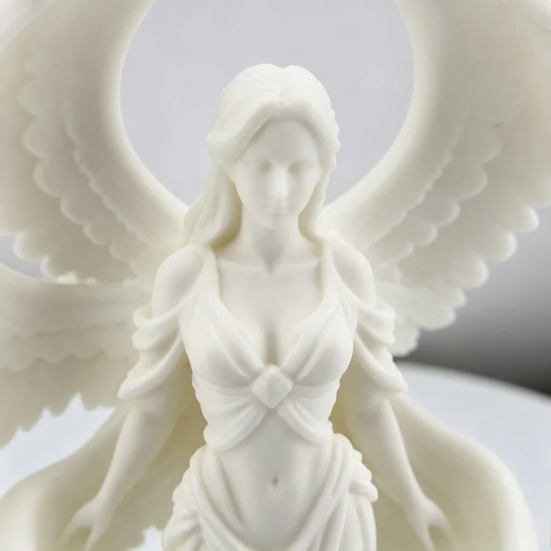 3D Printed Six-Winged Angel Statue PLA Figurine for DIY Hand Coloring Home Decor Desktop Ornament European Style Room Decoration