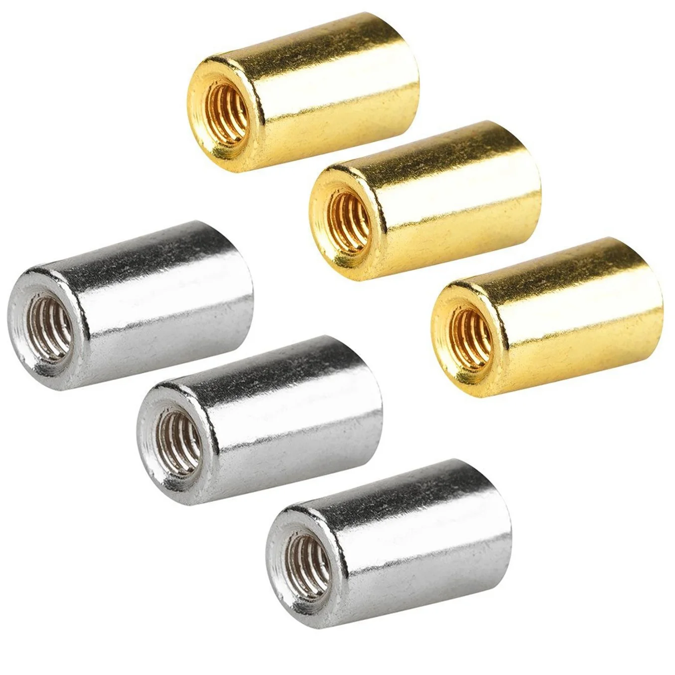 -A12R 6 Pcs Guitar Switch Tip, 3 Way Toggle Switch Knob Tip Cap Copper For Lp Epi Electric Guitar,3 Pcs Gold & 3 Pcs Silver
