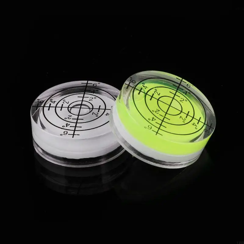 Y3NB 2 Pieces Bubble Spirit Level Circular Degree Marked Surface Level Inclinometers