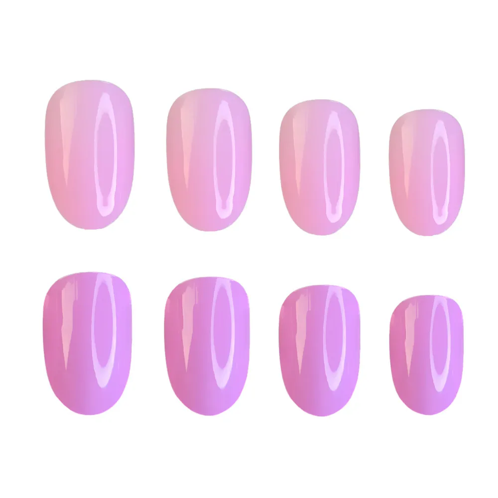 48Pcs Bright Pink Short False Nails Artificial Press On Fake Nails For Lady DIY Full Cover Finger Tip Manicure Tool