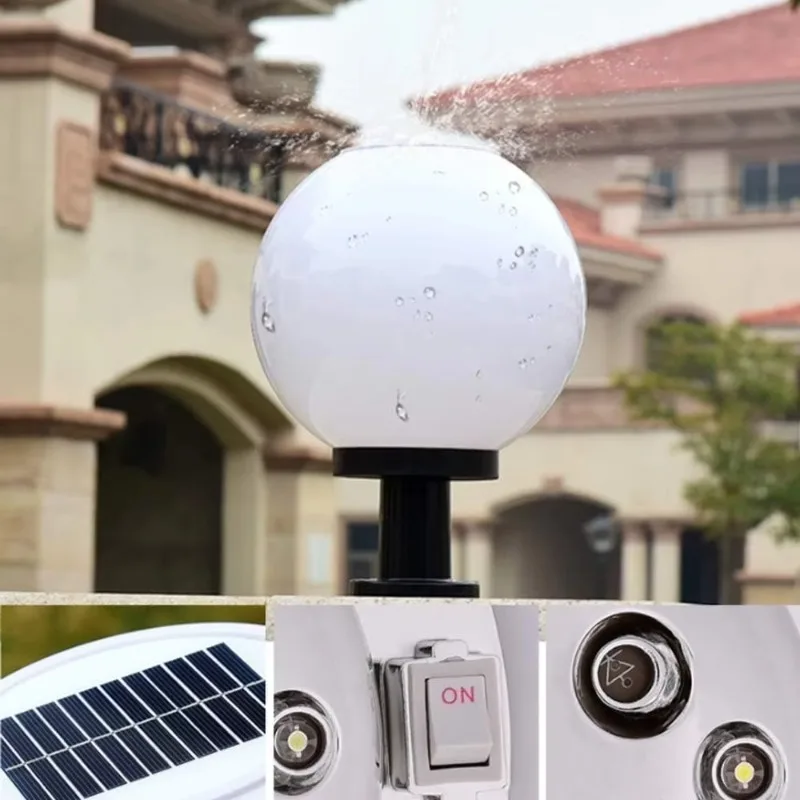 Luce a pilastro solare da giardino con diodo luminescente