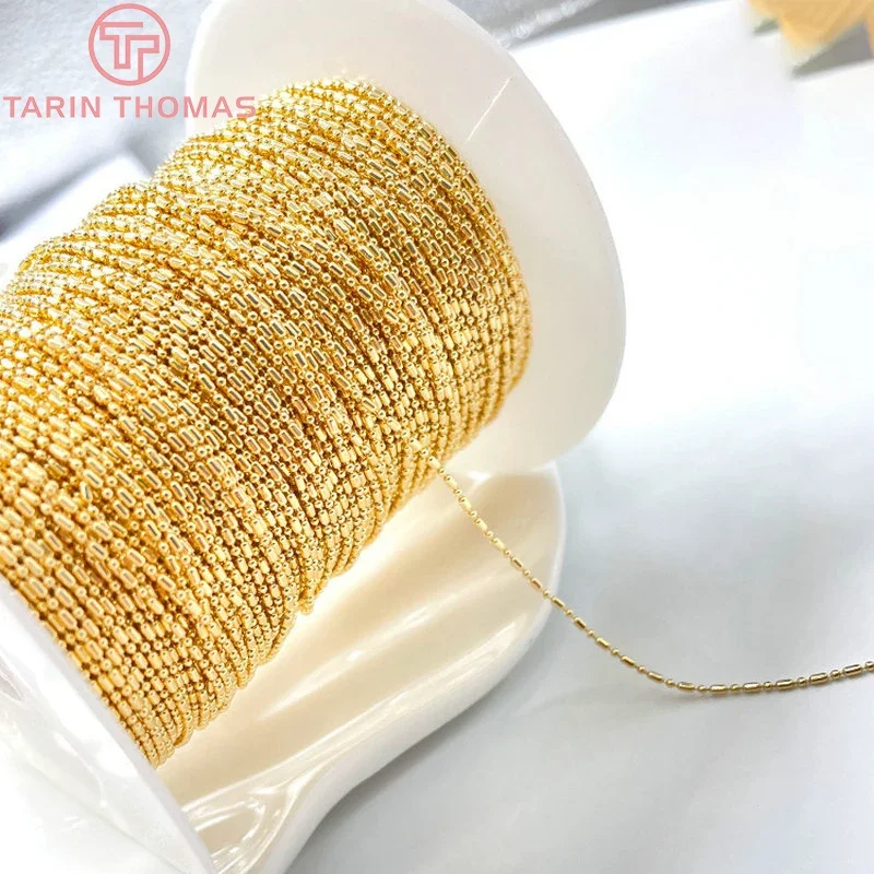 (4233)1 metro di larghezza 1MM 24K Color oro perline in ottone catene per collana bracelecoscia qualità risultati di gioielli fai da te accessori