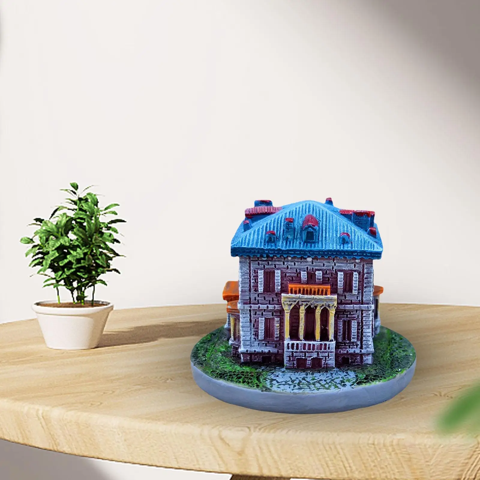 Mini Fairy Garden House Micro Landscape Miniature House Bonsai Resin Mini Villa House for Home Decorations Birthday Gift