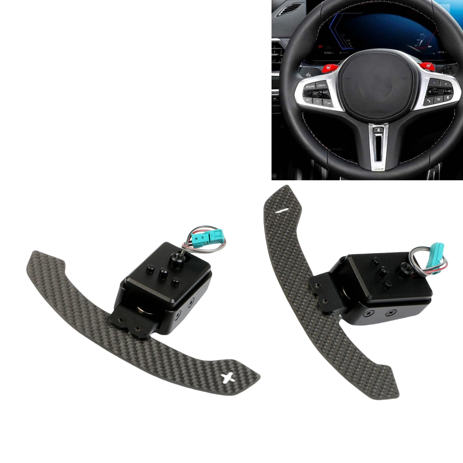 Matte Carbon Fiber Steering Wheel Paddle Shifter Extension For BMW 5 6 7 Series F10 F11 F07 F18 F90 F06 F12 F13 F01 F02 F04