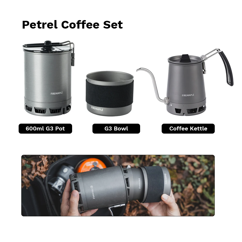 Fire-Maple Petrel Pour-Over Koffiekan met Zwanenhalsuitloop, Afneembare Uitloopgreep, Draagbare Opvouwbare HX Koffiekan