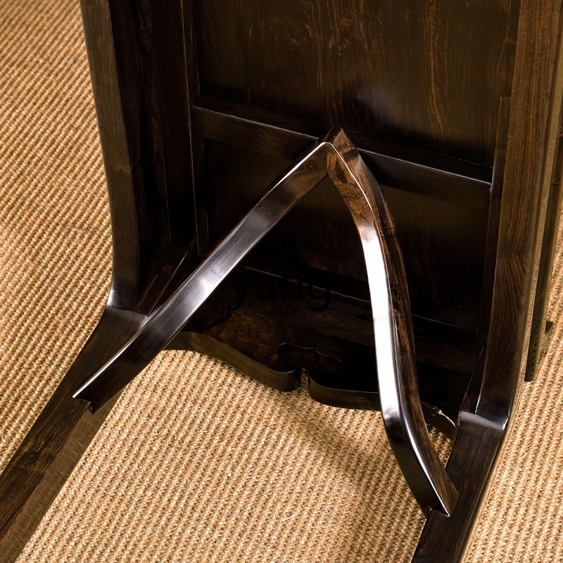 TGF mahogany red sandalwood strip case solid wood Chinese entrance table roll cloud pattern head case