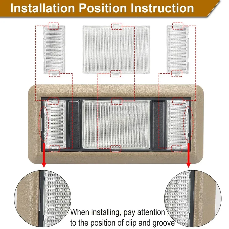 Car Interior Roof Map Dome Light Lens Cover Trim Auto Inner Reading Light Lamp Parts For Chevy C2500 C3500 K2500 K3500 1988-2000
