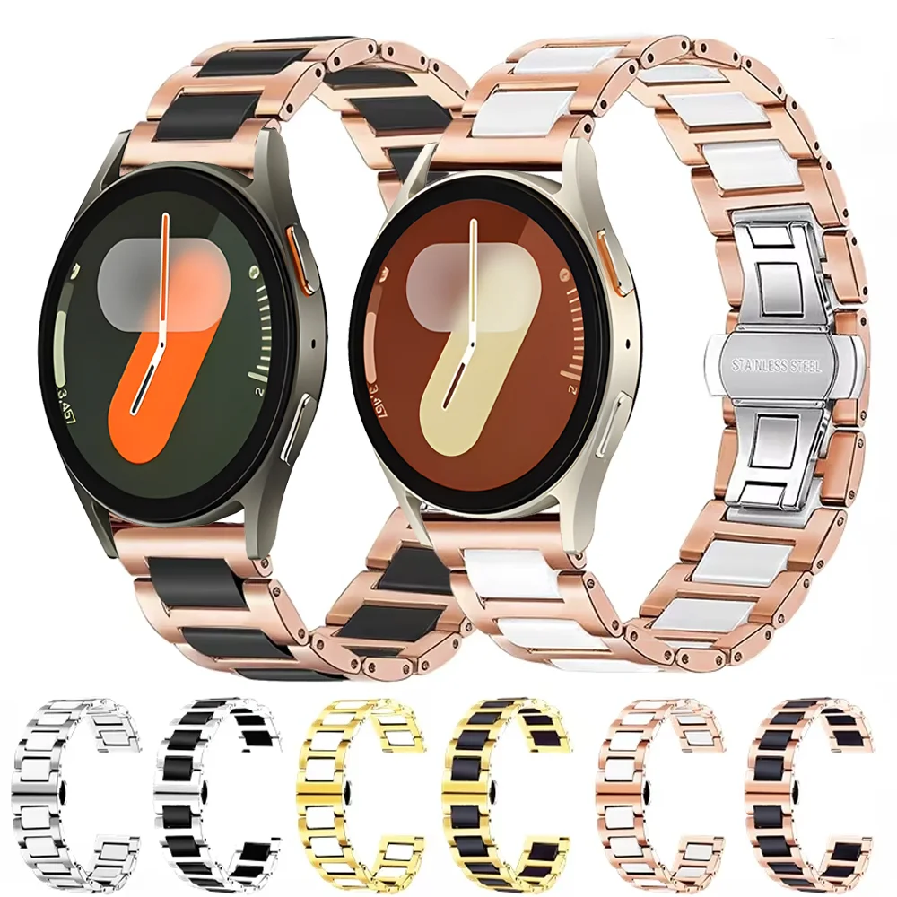 22mm 20mm Ceramic Strap for Samsung Galaxy Watch 4/5/6/7 Metal Bracelet for Huawei Watch 5 GT6-5-4 Pro 46mm Accessory Wristband