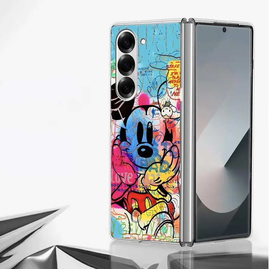 Case for Samsung Galaxy ZFold6 ZFold5 ZFold3 ZFold4 ZFold7 Z Fold 7 6 5 4 3 Hard Phone Cover Disney Richness Mickey Mouse