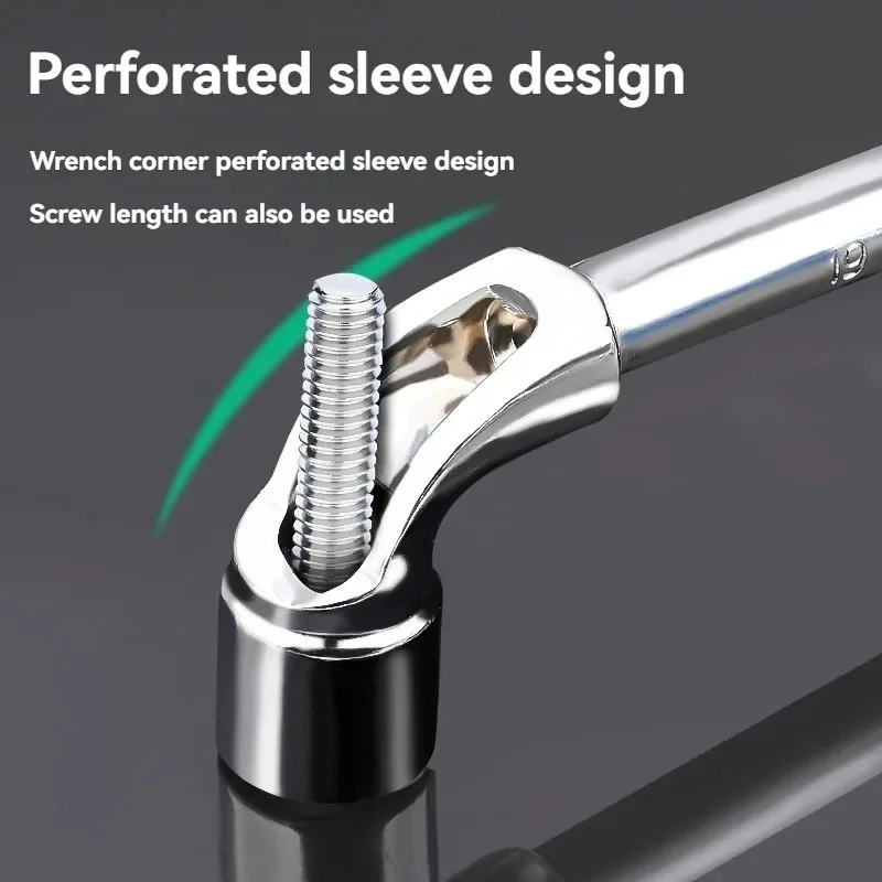 1Pcs L-Shape Socket Wrench, Bent Hexagon 7-Shape Perforated Pipe Wrench, Auto Repair Tool 7mm, 13mm, 16mm, 18mm