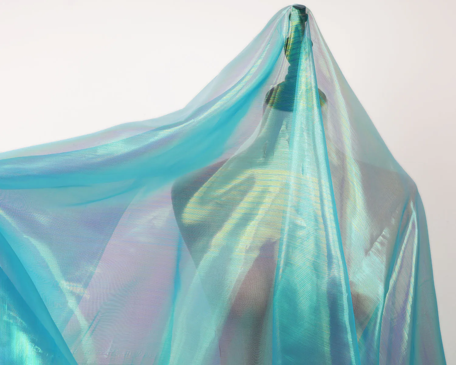 Bright Shiny Iridescent color voile organza fabric for dress making 150cm wide, sold the length by the yard (91cm)