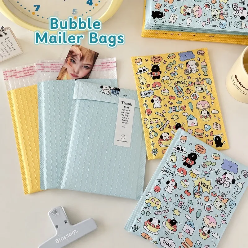 Ins‑style Cute Jelly Puppy Bubble Mailers, Waterproof Shock‑absorbing Shipping Pouches, Padded Packaging Envelope Sacks