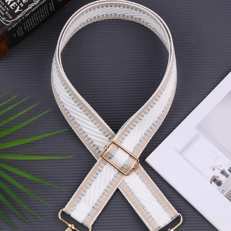 Nylon Shoulder Bag Strap Women\'s Black Handles stripe Adjustable Crossbody Handbag Replacement Wide Bag Belt Strap Accessories