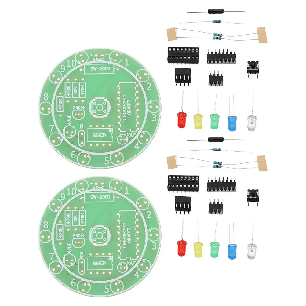 

2 Sets DIY Soldering Kit Electronics Training Board for Beginners Hobbyists Students Engineers Multiple Components