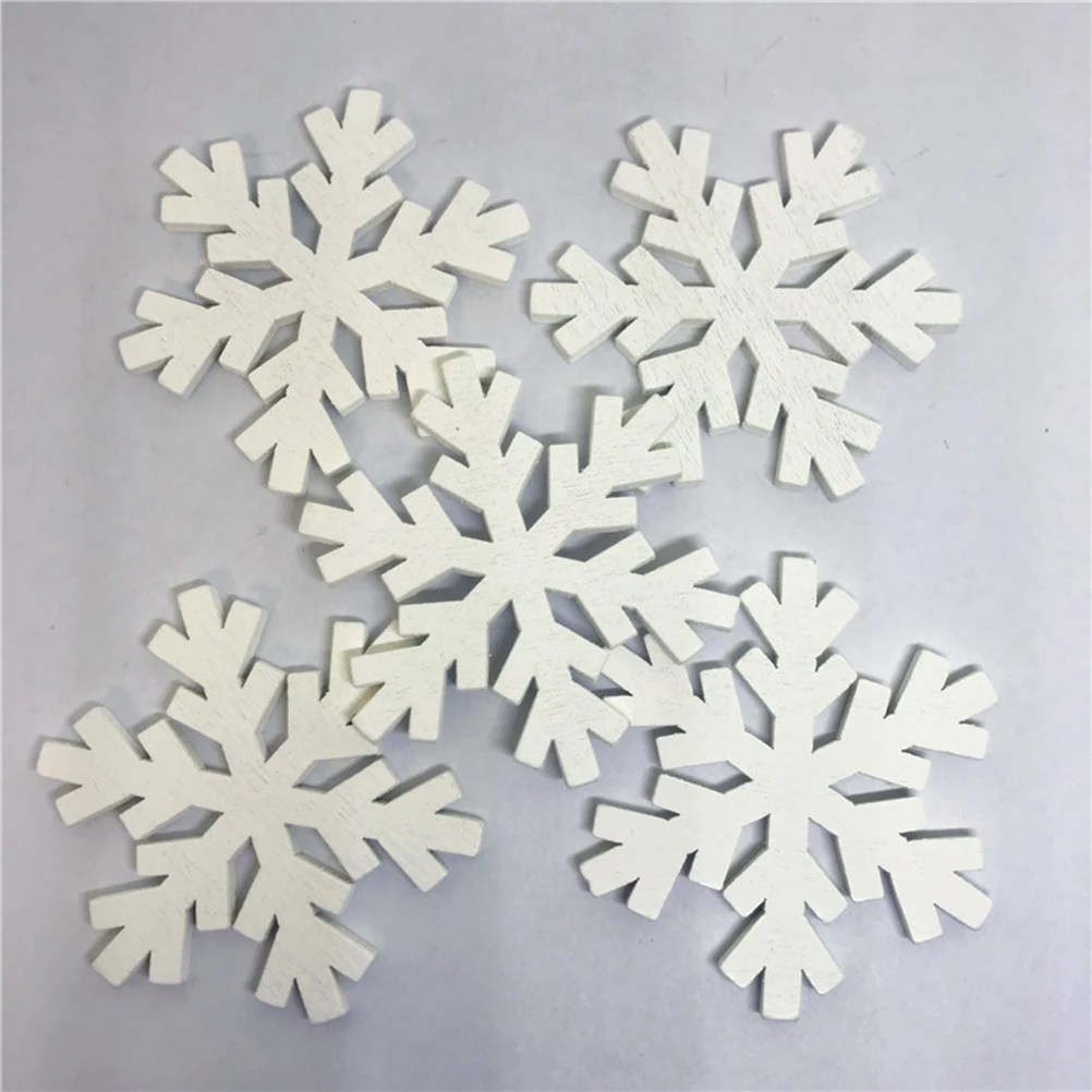 

20 PCS Wooden Snowflake Decoration Wedding Ornaments Balls Diy Christmas Pendant Home Small Bamboo Bulk Hanging