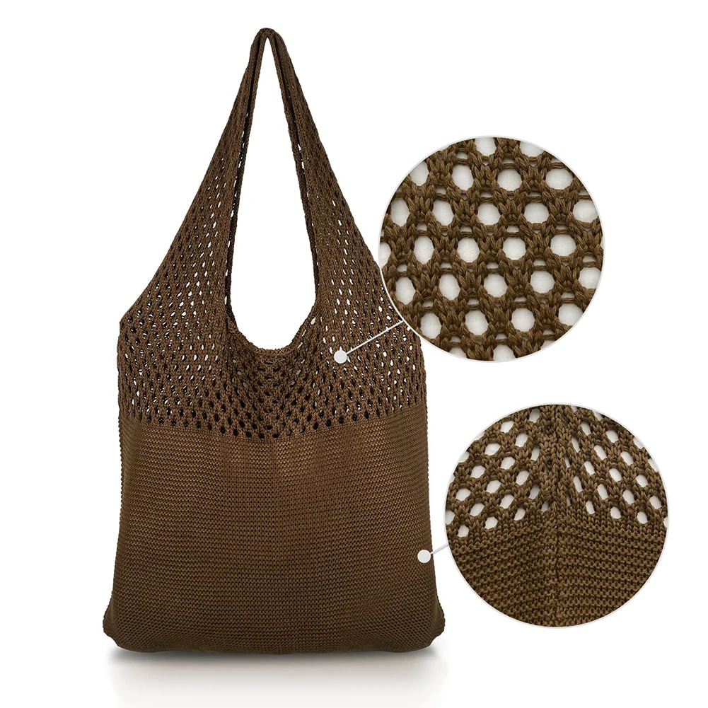 Корейские винтажные полые тканые женские сумки на плечо, вязаные сумки, сумки-тоут большой вместимости для женщин, подарки