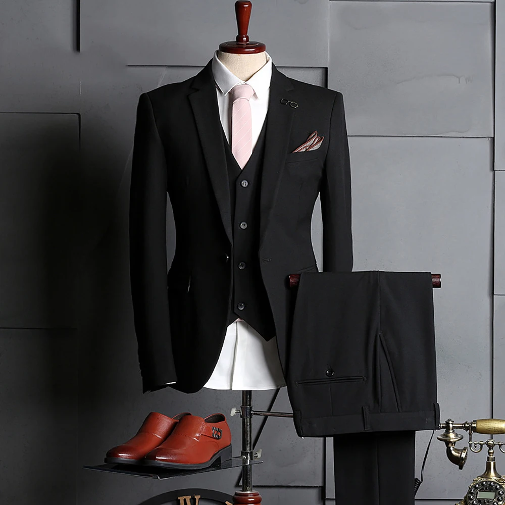 

Men's suit three-piece suit groom best man wedding dress suit custom wedding dress in various colors