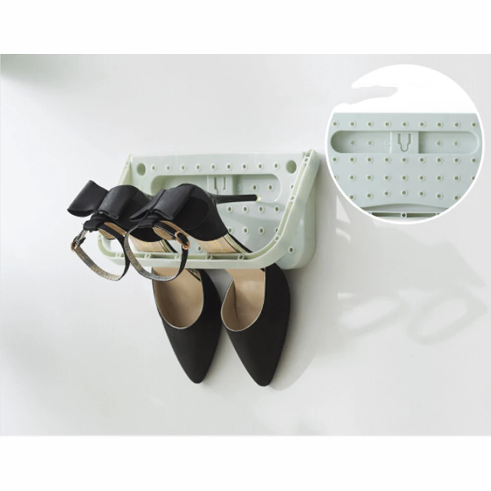 

Shoe Mounted Adhesive Slipper Organizer Hanging Shoes Hanger No Punching Blue Storage