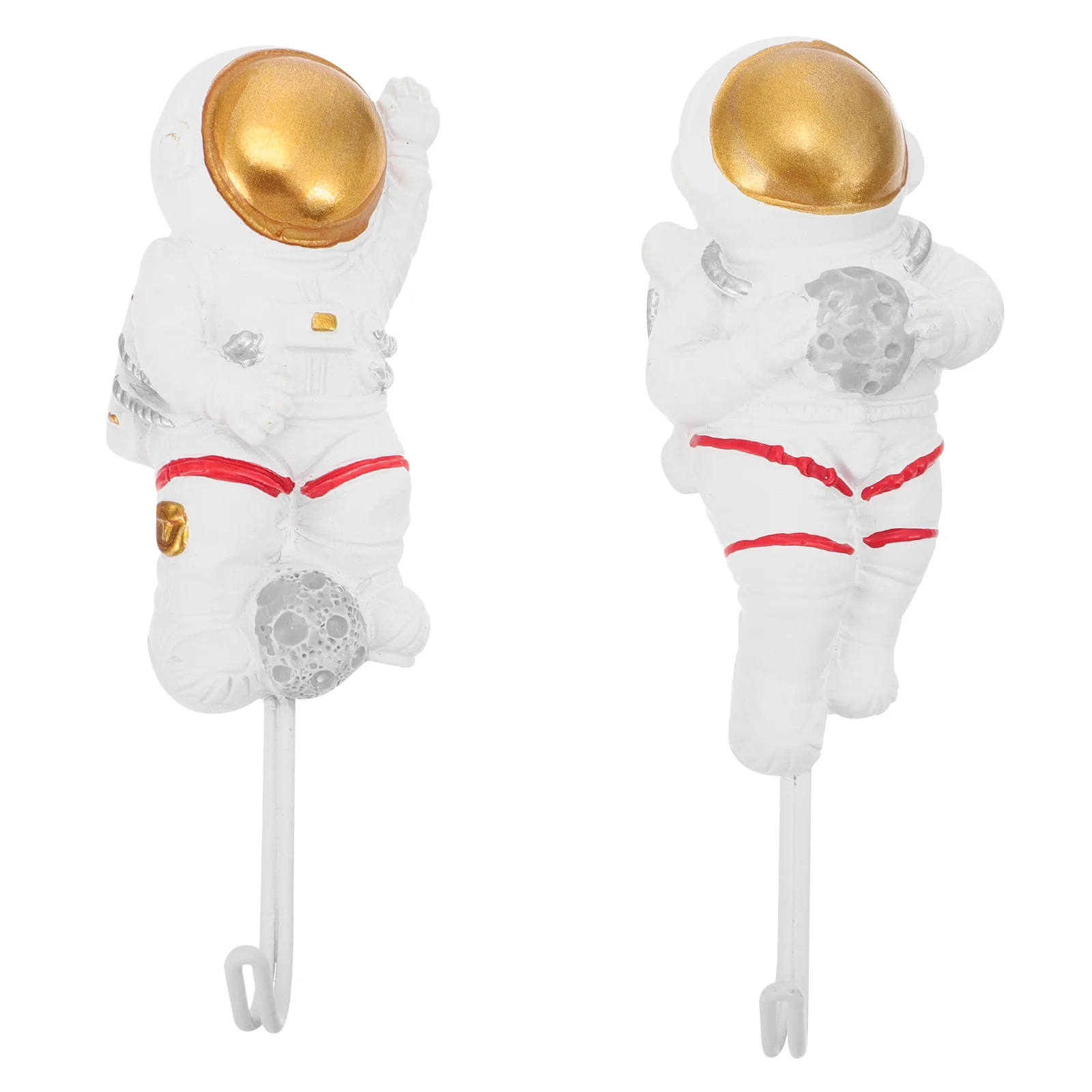 2 Pcs Astronaut Hook up Coat Hanger Practical Hooks Home Accessories Door Back Decor Lovely Wall