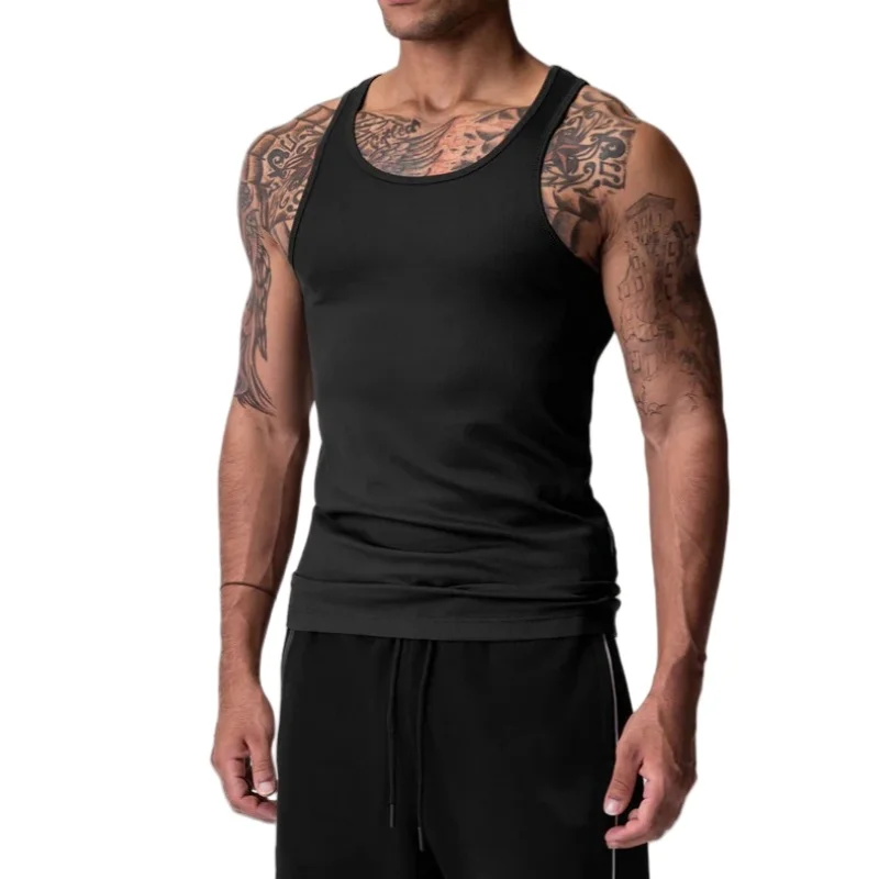 رجل اللياقة البدنية صالات رياضية تانك القمم الرجال اللياقة البدنية قميص بدون أكمام الذكور المسمار موضوع تنفس سترة رياضية قميص صالات رياضية صدرة للجري لي #1