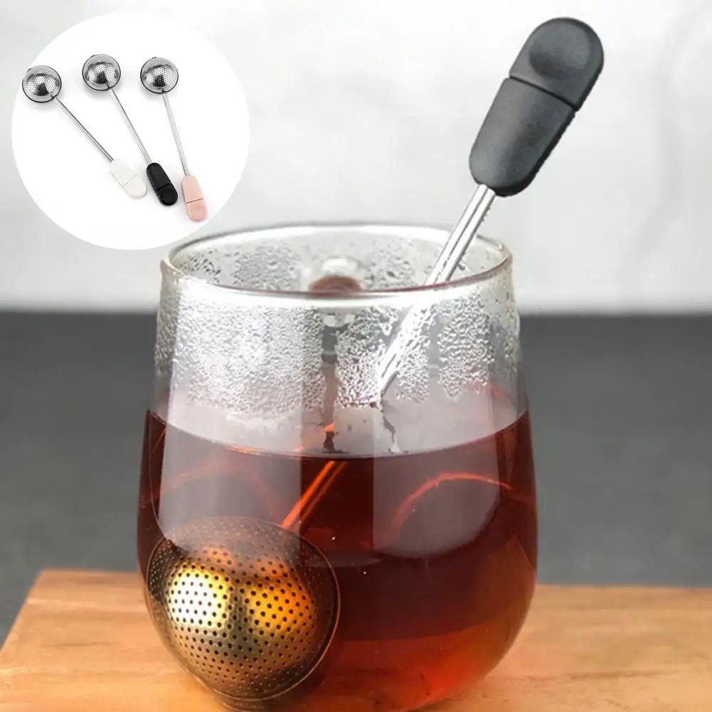 Tea Colander Rotatable Long Handle Food Grade Tea Drain Filter Kitchen Accessories Stainless Steel Mesh Tea Infuser Strainer