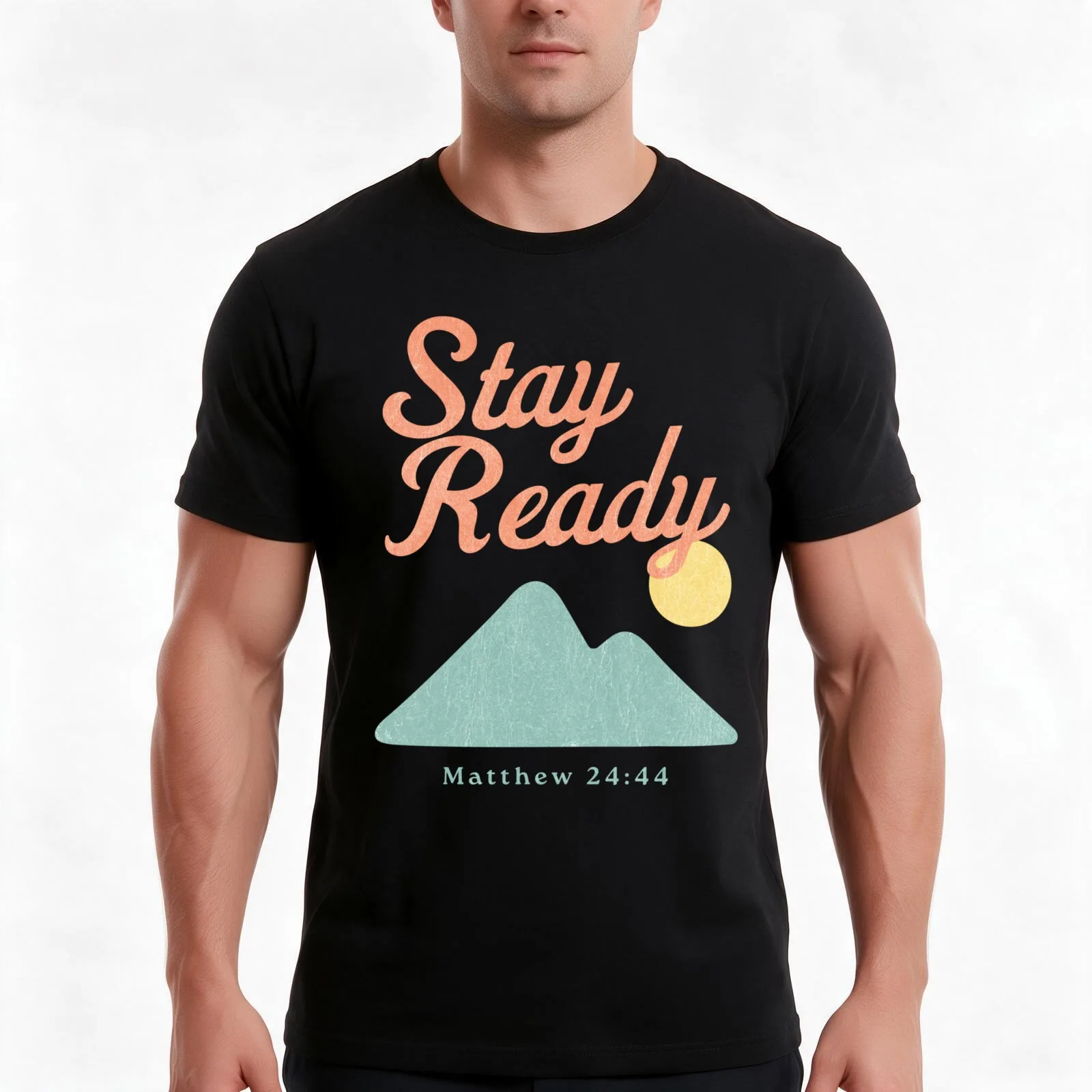 Stay Ready Tee – Minimal Christian Design Inspired by Matthew 24:44 T-Shirt, Summer Casual Cotton Tee, Oversized Streetwear Tops