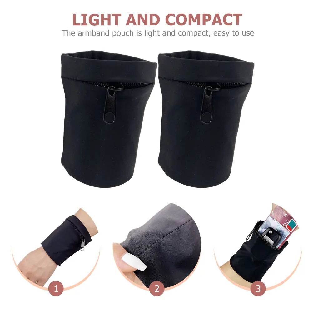 

2pcs Phone Armband Bag Running Cellphone Holder Sports Arm Sleeve Breathable Lightweight Durable Storage Pouch For Workout