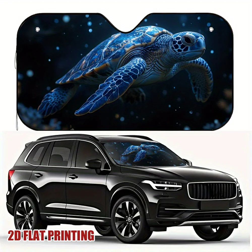 Фото 1 шт. Автомобильный солнцезащитный козырек Majestic Sea Turtle — 2D плоская печать, уменьшение бликов и тепло кабины, автомобильный козырек для экспресс-дорожья и занятий интерсером