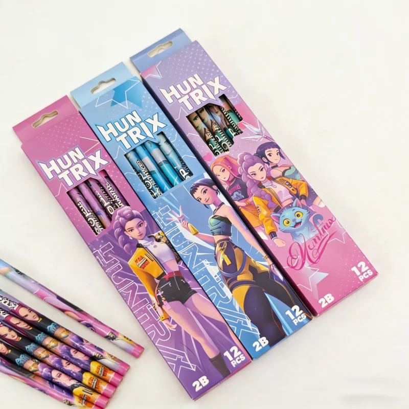 أقلام رصاص Kpop Demon Hunters liede مكونة من 12 قطعة من أقلام الرصاص الكرتونية عالية الطراز للأطفال 2B غير سامة #1