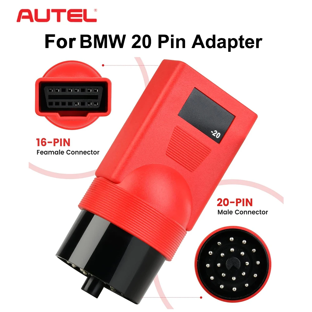 

Адаптер-коннектор Autel BMW 20 Pin для серии Autel MS906, MS908, MS908P, для подключения BMW 20-контактного разъема к 16-контактному OBD2, адаптер OBD DLC.