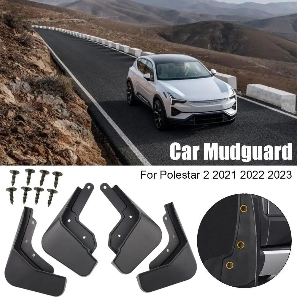 For Polestar 2 2021 2022 2023 Mudguards Mud Flaps Splash Guards Front Rear Wheels Car Accessories