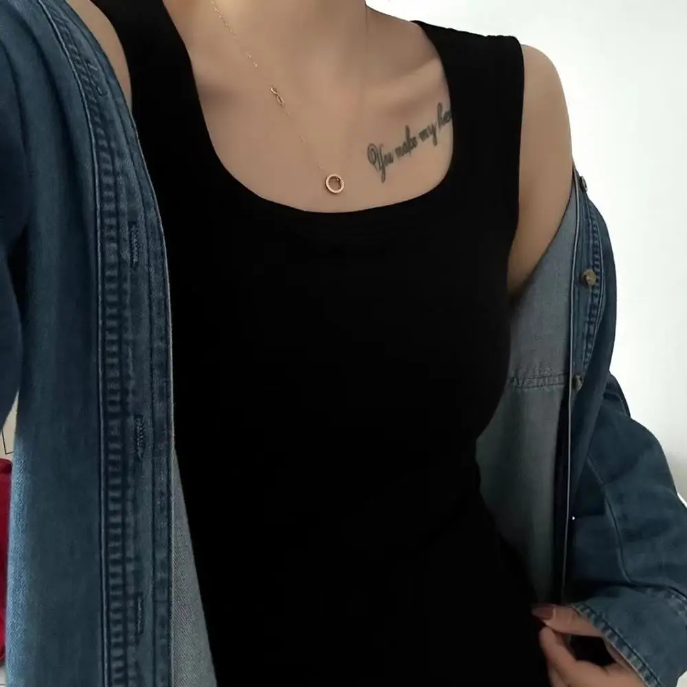 

Облегающая футболка с квадратным воротником, жилет с широкими бретелями, уличная одежда с нагрудником, женские интегрированные базовые топы, высокоэластичные